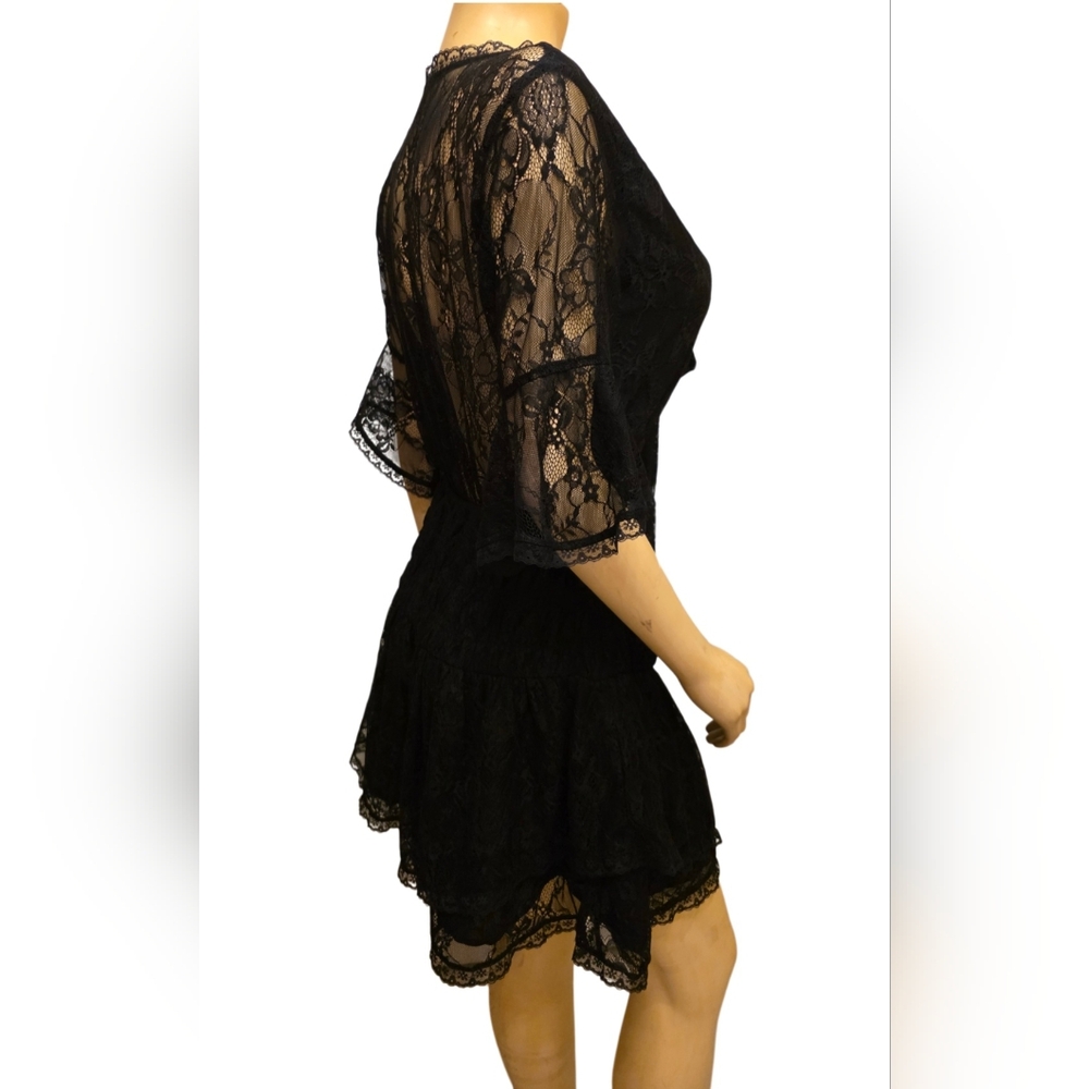 Free People Lala Lace Mini Dress Black Size Medium NWT - Picture 10 of 13
